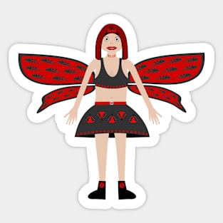 Gothic Fantasy art Cinnabar the Ragwort Fairy Sticker